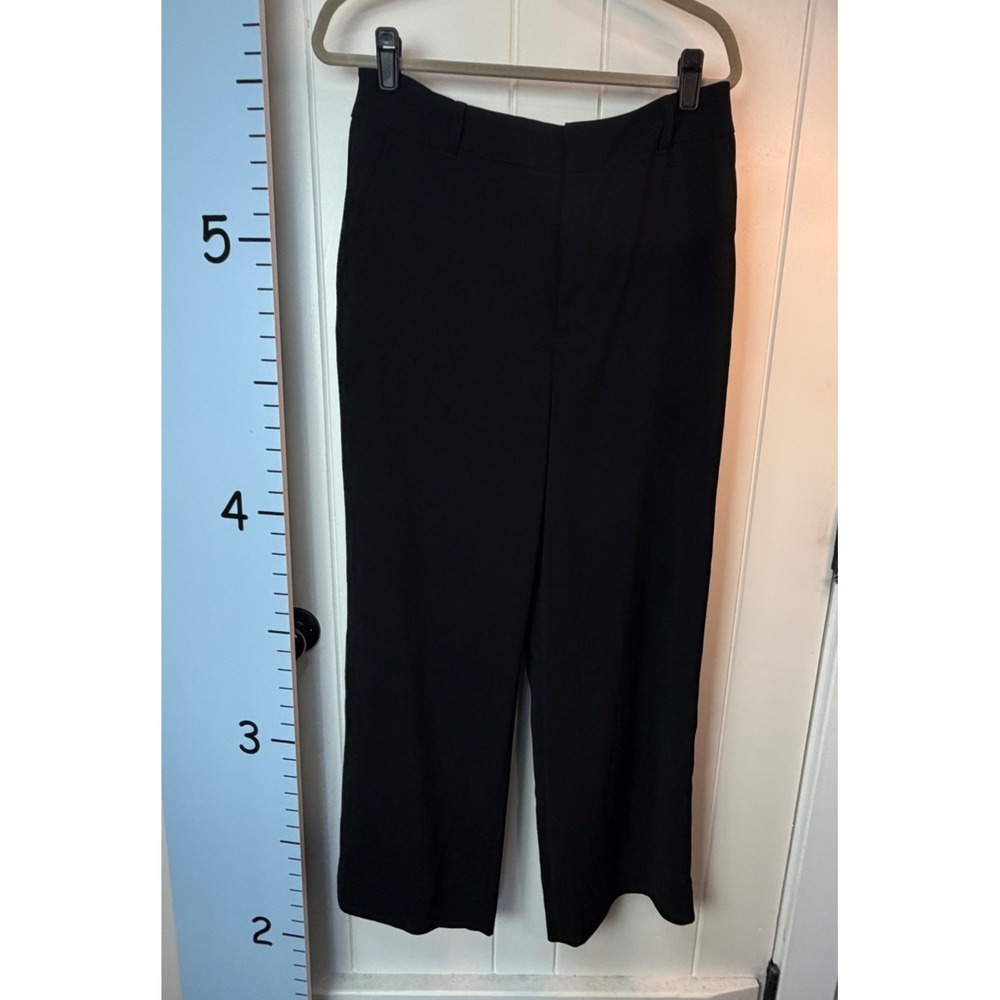 Chico's Design‎ Pants Black Trouser Size 2 L/12 Women's Business Casual Office